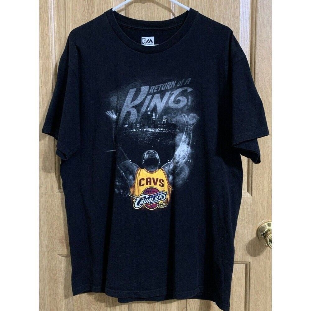 Majestic LeBron James Cavaliers Shirt Large Return Of A King NBA Cleveland Tee